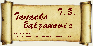 Tanacko Balzamović vizit kartica